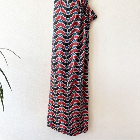 Free People Siren Ring Wrap Dress Maxi Side Tie Geo Printed - Picture 10 of 15
